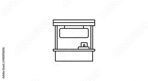 Simple line drawing of a ticket booth.
