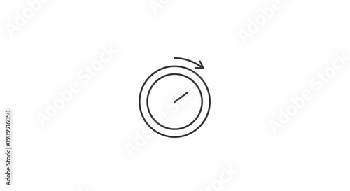 Simple black line art icon of a rotating dial.