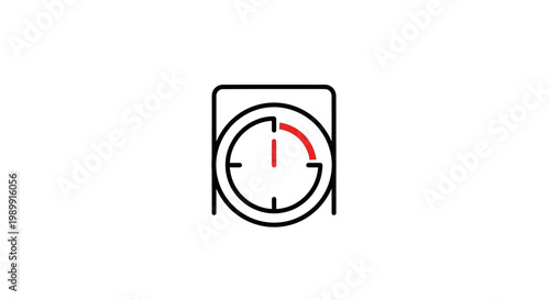 A simple washing machine icon with timer.