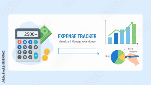 Expense tracking budget finance management vector