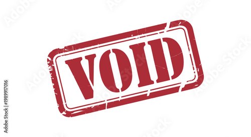 Red Void Stamp with Textured Border on White Background