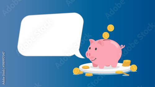 Savings concept piggy bank money finance vector