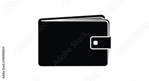 A simple black wallet icon is prominently displayed as a dark silhouette