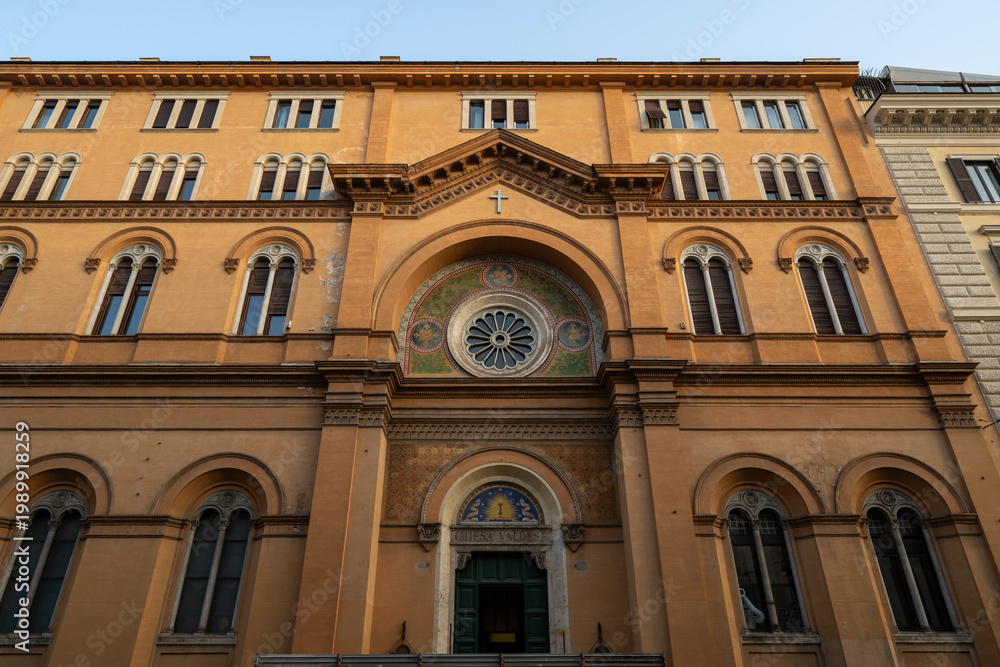 Fototapeta premium Waldensian Church of Rome facade - Rome, Italy