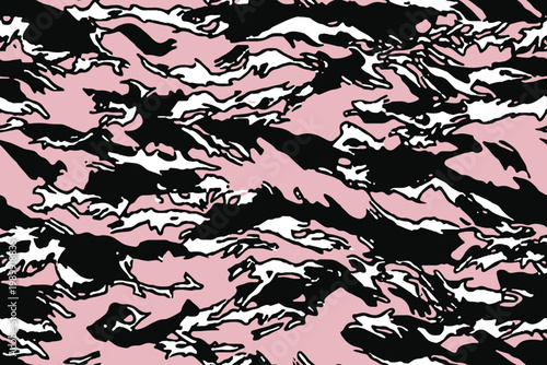 Ecuador Tiger stripe Camouflage seamless patterns. Vector Illustration.