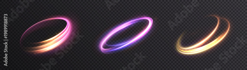 A purple glowing energy vortex with smooth motion blur and sparkling particles. A futuristic lighting effect for interfaces, portals, logos, banners, and overlays.	