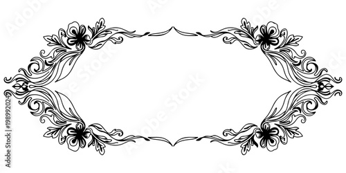 Ornate vintage floral decorative frame with intricate filigree border and scrollwork accents.