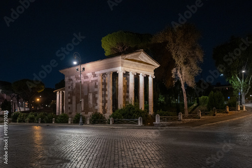 Temple of Portunus at night - Rome, Italy