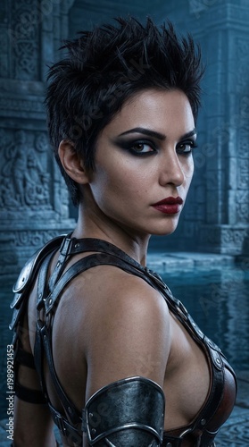 Warrior woman portrait