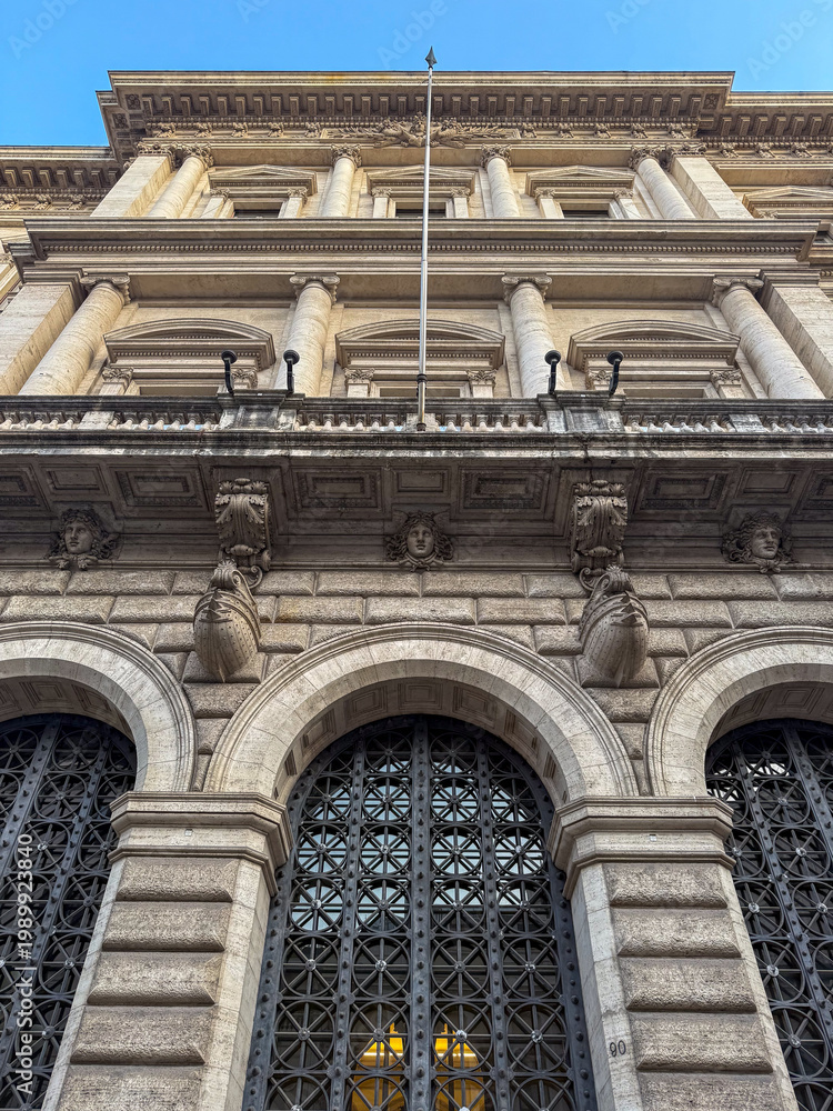Fototapeta premium Bank of Italy facade - Rome, Italy