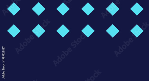 Abstract geometric pattern with repeating diamond shapes in light blue on a dark blue background