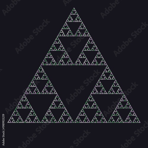Intricate Fractal Triangle Design in Dark Colors
