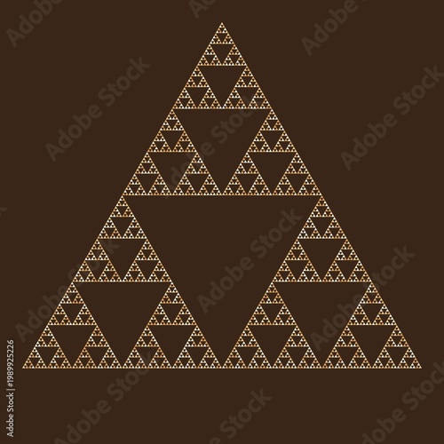 Geometric Triangular Fractal Design on Dark Background