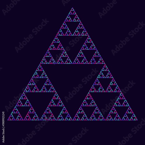 Vibrant Fractal Triangle Design