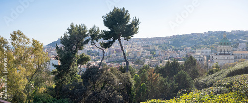 Panoramic view of Naples from Capodimonte viewpoint in Naples, Italy
