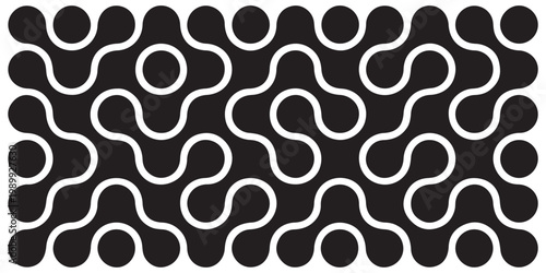 Fotografie Pattern of black metaballs isolated on white background