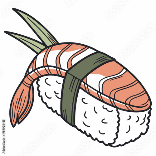 Sushi sketch. Hand drawn illustration converted to vector. Isolated on white background
