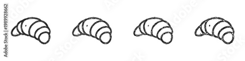 Sketch croissant icon design set