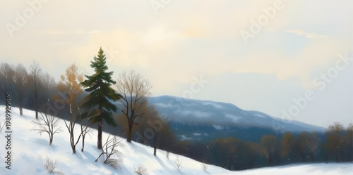 snowy landscape, winter scene, peaceful nature, frozen lake, dark water, snow reflection, cold environment, serene view, winter painting, calm water, snowy day, nature art, tranquil scene, icy lake, w