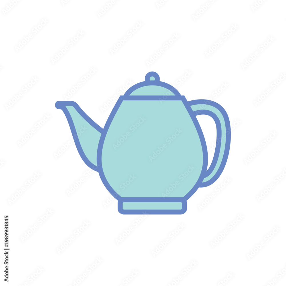 Obraz premium Colored Simple Shape Teapot Icon Vector Template Illustration Design