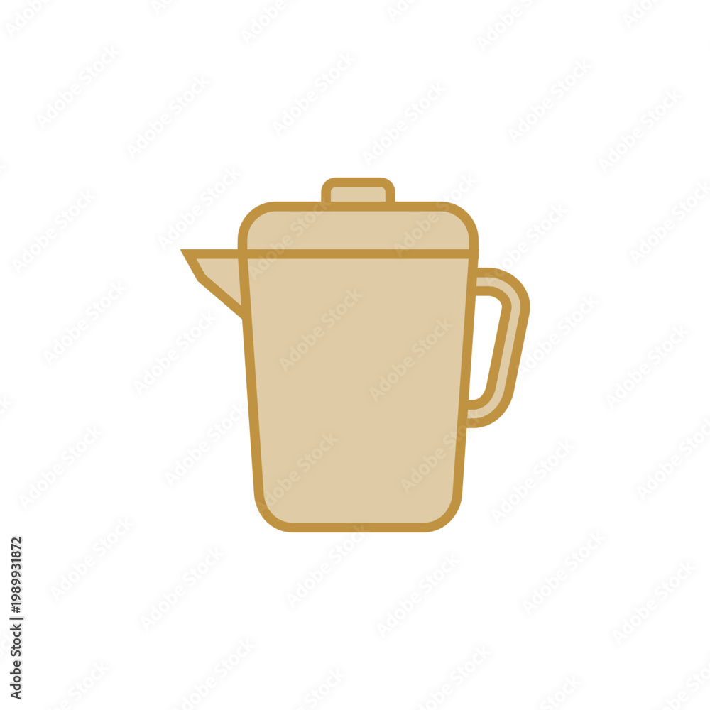 Obraz premium Colored Simple Shape Jug Icon. Kitchen Utensil Vector Template Illustration Design