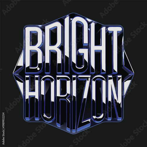 High-End 3D Typography Poster Style with Glossy Metal Finish and Dynamic Lighting