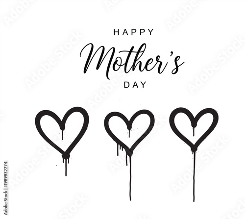 Happy mother's day calligraphy with hearts a celebration of maternal love and appreciation