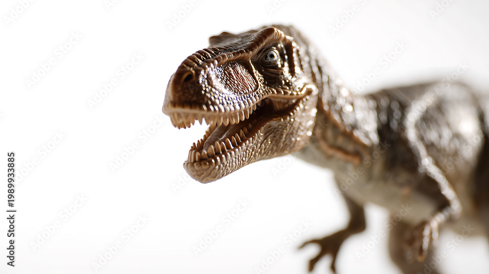 Fototapeta premium Dinosaur toy head closeup emphasizing teamwork and professional collaboration