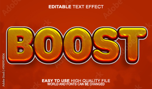  Power Boost Turbo Speed Dynamic Typography Design Vector Fully Editable Smart Object Text Effect