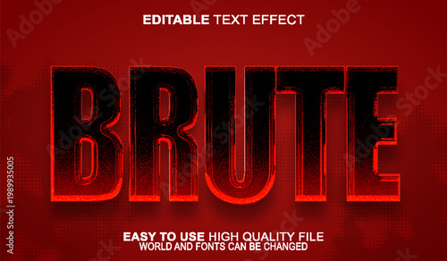  Brute Force Raw Power Aggressive Typography Design Vector Fully Editable Smart Object Text Effect