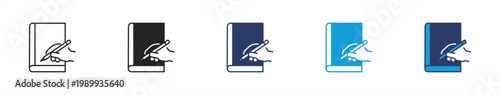 Writer icon set illustration multiple style color collection