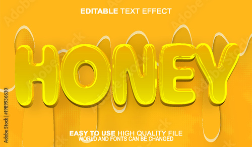  Golden Honey Sweet Sticky Glossy Typography Design Vector Fully Editable Smart Object Text Effect