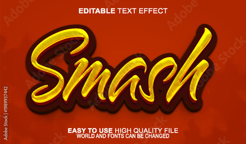  Smash Impact Crash Explosion Typography Design Vector Fully Editable Smart Object Text Effect
