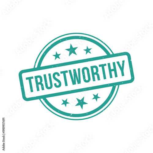 Trustworthy Stamp, Trustworthy Grunge Round Sign