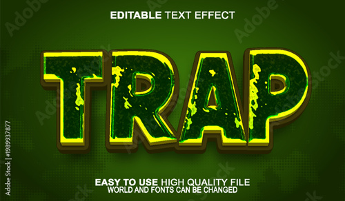  Trap Snare Capture Danger Typography Design Vector Fully Editable Smart Object Text Effect