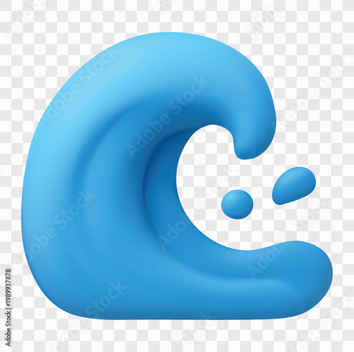 Disaster and Emergency Service Vector Icon Set | 3D icon set | tsunami wave