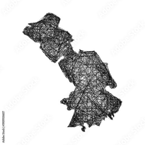Sketch Astrakhan outline map design