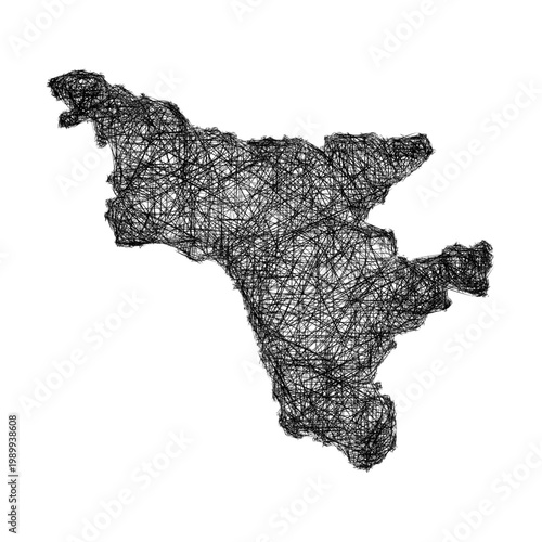 Sketch Amur outline map design
