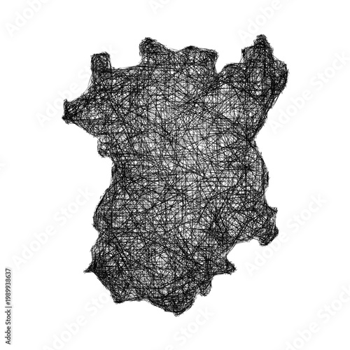 Sketch Chechnya outline map design
