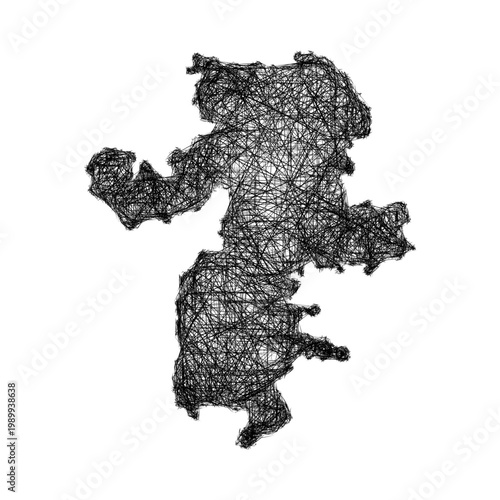 Sketch Chelyabinsk outline map design