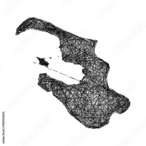 Sketch City of St Petersburg outline map design