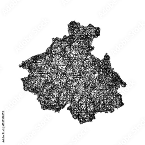 Sketch Gorno-Altay outline map design