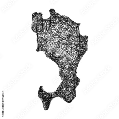 Sketch Ingush outline map design