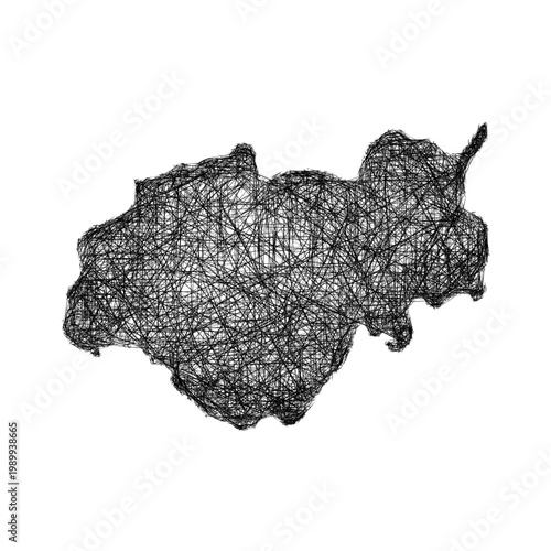 Sketch Kabardin-Balkar outline map design