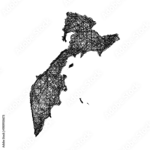 Sketch Kamchatka outline map design