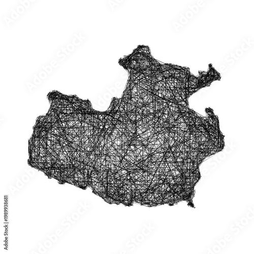 Sketch Karachay-Cherkess outline map design
