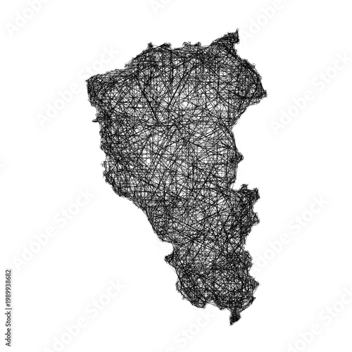 Sketch Kemerovo outline map design