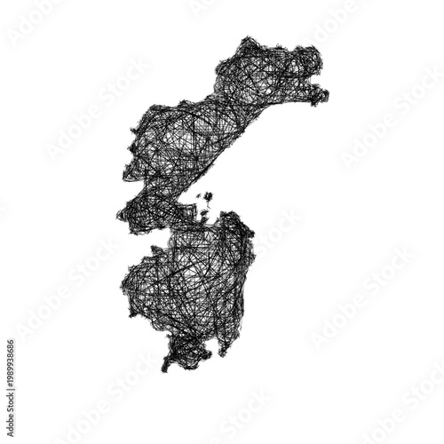 Sketch Khabarovsk outline map design