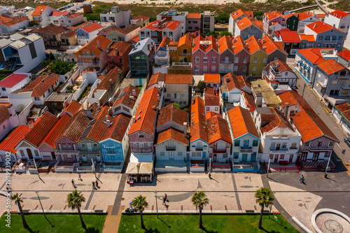 Costa Nova, Aveiro, Portugal: colorful striped houses called Palheiros