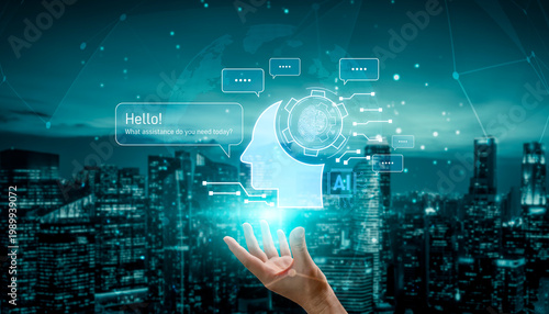Conversational AI assistant enhances chatbot interaction. AI assistant supports queries, answers instantly, AI assistant improves experience, and AI assistant drives engagement. Vouch